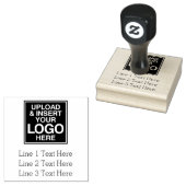 3ラインの文字付きビジネスロゴ ラバースタンプ (押印)