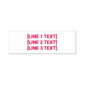 3ラインレッド文字カスタム セルフインキングスタンプ (デザイン)