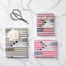 3ラッピング紙シーツ米国旗