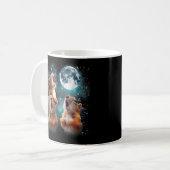 3リス月ハウリングリスおもしろい頭 コーヒーマグカップ (正面左)