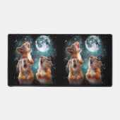 3リス月ハウリングリスおもしろい頭 デスクマット (正面)