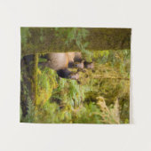 3ルーズベルトElk牛が見て タペストリー (正面(横))