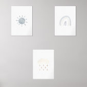 3レインボーのミュートセット子供部屋アートプリント (正面)