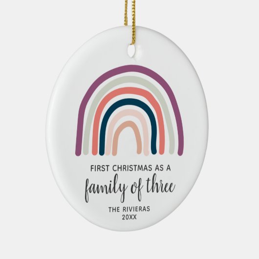 3レインボーの家族としてクリスマスパーソナライズされた第1回 セラミックオーナメント (右)