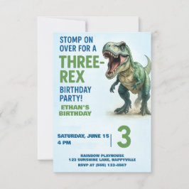 3レックス少年3歳の誕生日パーティー 招待状
