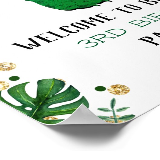 3レックス恐竜3回目の誕生日へようこそ ポスター (角)