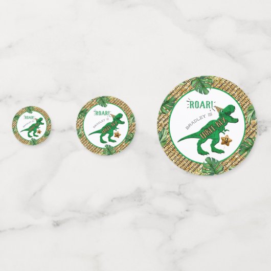 3レックス恐竜3回目の誕生日パーティー写真 コンフェッティ (正面)