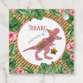 3レックス恐竜3歳の誕生日メッセージカード フェイバータグ (裏面)