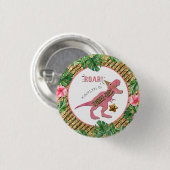 3レックス恐竜3rd誕生日パーティーのお願い 缶バッジ (正面&裏面)