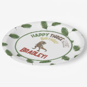 3レックス誕生日水彩ディノ ペーパープレート (アングル)