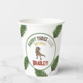 3レックス誕生日水彩ディノ 紙コップ (正面)