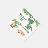 3レックス3歳の誕生日パーティー スタンダードカクテルナプキン (角)