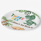 3レックス3歳の誕生日パーティー ペーパープレート (アングル)