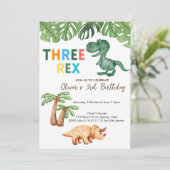 3レックス3歳の誕生日パーティー 招待状 (スタンド正面)