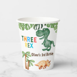 3レックス3歳の誕生日パーティー 紙コップ