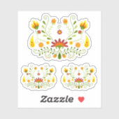 3レッドメキシ伝統的コフローラカスタムカットのセット シール (シート)