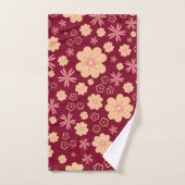 3レトロフラワーユニークバスタオルのセット バスタオルセット (ハンドタオル)