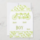 3レトロ用に構築された自転車ライム自転車ベビーシャワー 招待状 (裏面)