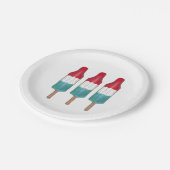 3ロケットポップ7月4日赤白青ロケット ペーパープレート (アングル)