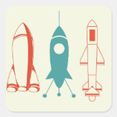 3ロケット宇宙旅行 スクエアシール (正面)