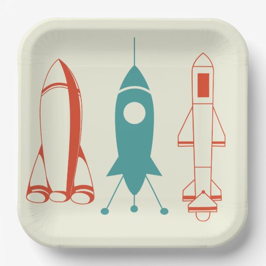 3ロケット宇宙旅行 ペーパープレート (正面)