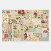 3ロマンチックバラコラージュエフエメラシート ラッピングペーパーシート (正面)