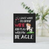 3ワインと私の遊ビーグルーで飲む ポストカード (スタンド正面)