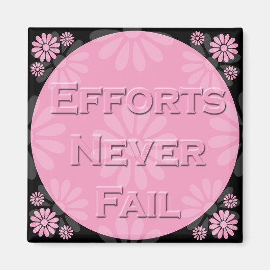 3ワード引用文努力が失敗しない – マグネット (正面)