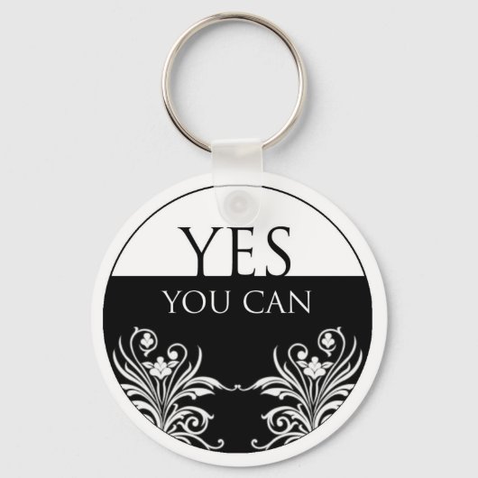 3ワード引用文-YesYou Can Keychain キーホルダー (正面)