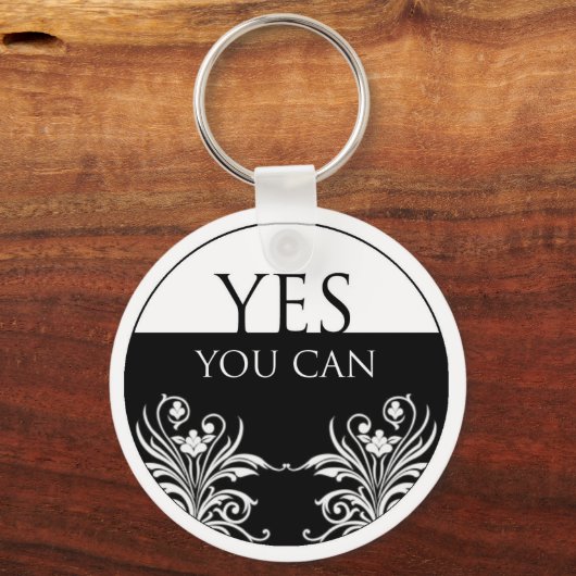 3ワード引用文-YesYou Can Keychain キーホルダー (正面)
