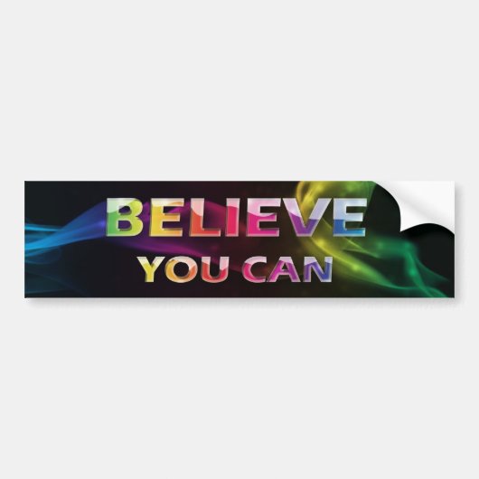 3ワードQuote~Believe Can~Motivationalのバンパー バンパーステッカー (正面)