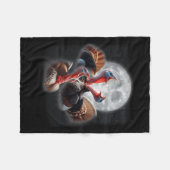 3七面鳥が月の七面鳥で泣おもしろいく狩り フリースブランケット (正面(横))