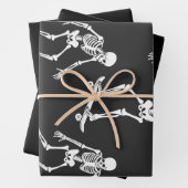 3不気味スケートで滑るスケルトンハロウィーンスケートボード ラッピングペーパーシート (インサイチュ)