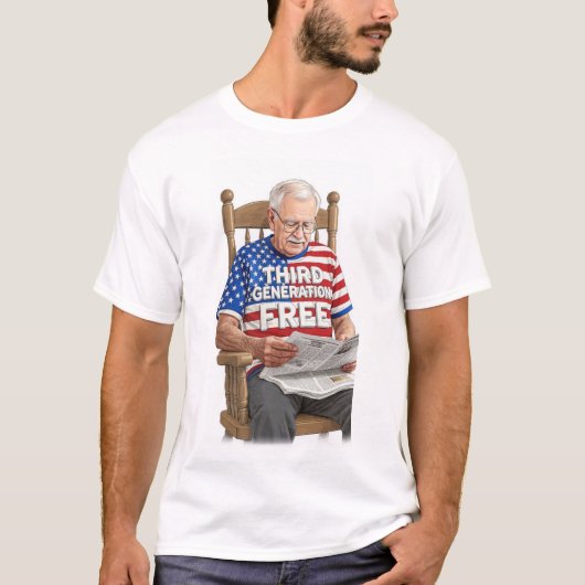 3世アメリカ人プライド 7月4日Tシャツ Tシャツ (正面)