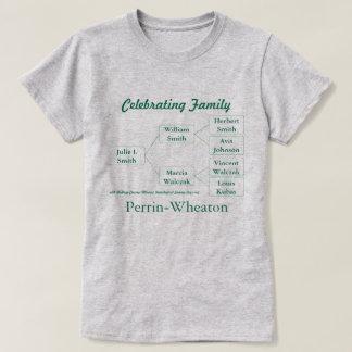 3世代とグループ名の家族お祝いTシャツ Tシャツ