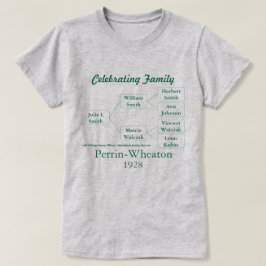 3世代とグループ名の家族お祝いTシャツ Tシャツ