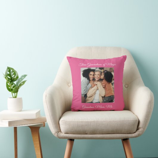3世代の愛のおばあちゃん、母、私の写真 クッション (椅子)