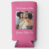 3世代の愛のおばあちゃん、母、私の写真 スリム缶クーラー (正面)