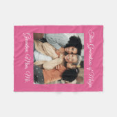 3世代の愛のおばあちゃん、母、私の写真 フリースブランケット (正面(横))