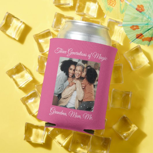 3世代の愛のおばあちゃん、母、私の写真 缶クーラー (インサイチュ 夏)