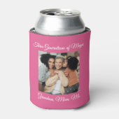 3世代の愛のおばあちゃん、母、私の写真 缶クーラー (缶正面)