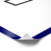 3世代フォトファミリーツリーブルーリボン ポスター (コーナー)