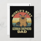 3世界のドイツ最高のの羊飼いパパヴィンテージ ポストカード (正面/裏面)