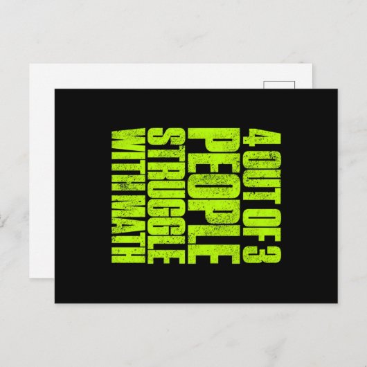 3人おもしろい中4人が数学のデザインに悩む シーズンポストカード (正面/裏面)