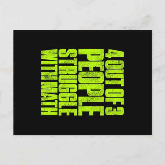 3人おもしろい中4人が数学のデザインに悩む シーズンポストカード (正面)