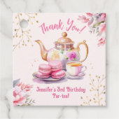 3人お茶!ガールピンク3rdバースデーティーパー茶 フェイバータグ (正面)