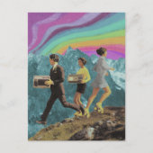 3人が山のシュールレアル無線スケート場 ポストカード (正面)