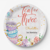 3人でお茶を、3回目のお茶の誕生日 ペーパープレート (正面)