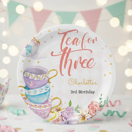 3人でお茶を、3回目のお茶の誕生日 ペーパープレート