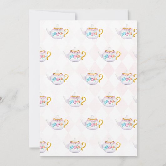 3人でお茶を、3歳の誕生日 招待状 (裏面)